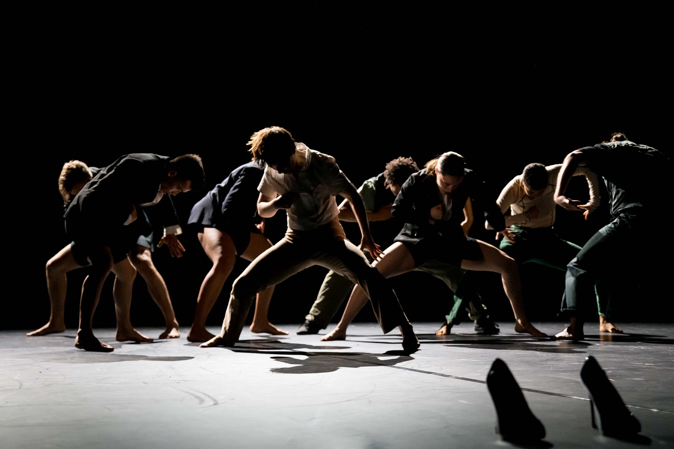 Tänzer:innen der Company MEK bei einer Aufführung von Faher Politics