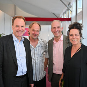 Intendanten des Düsseldorf Festival Andreas Dahmen und Christiane Oxenfort mit Stephan Keller und Robert Lamers